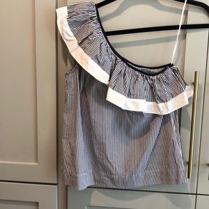 One shoulder striped top